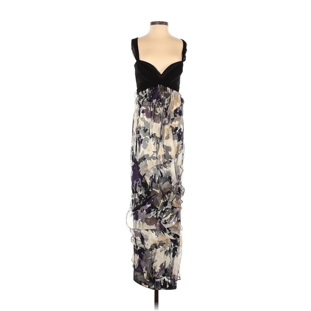 Laundry by Shelli Segal Silk Floral Whimsygoth Cottagecore Black Dress Sz 0